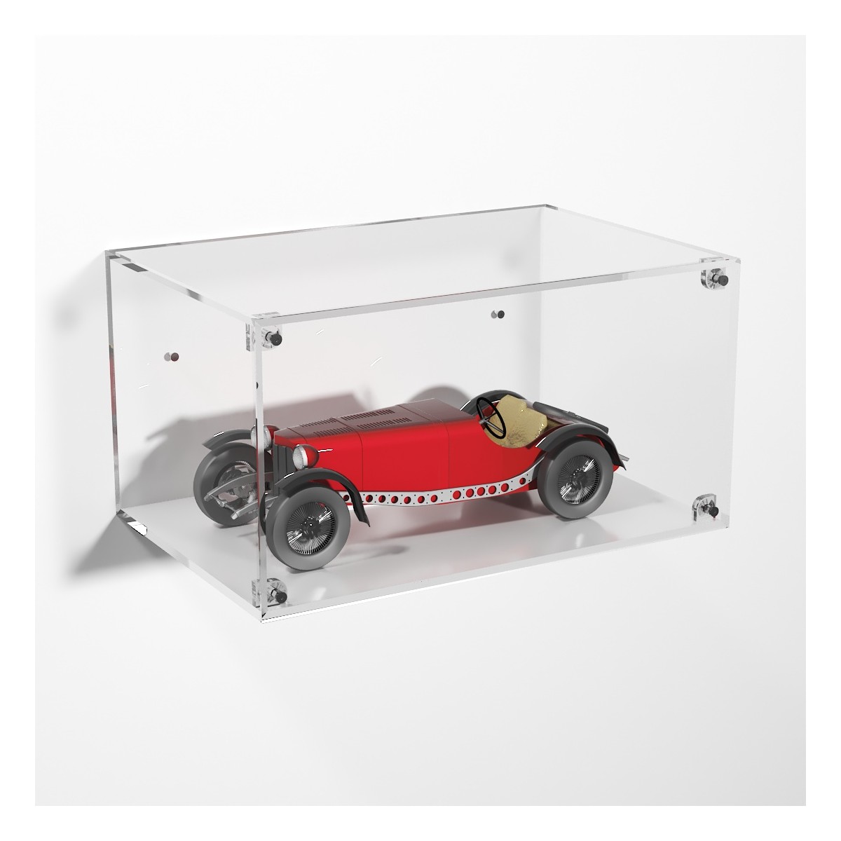 E-977 TEC-X - Personalizzabile - Teca espositiva in plexiglass da parete con sportello e chiusura a calamita base bianca | la...