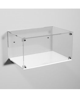 E-977 TEC-X - Personalizzabile - Teca espositiva in plexiglass da parete con sportello e chiusura a calamita base bianca | la...