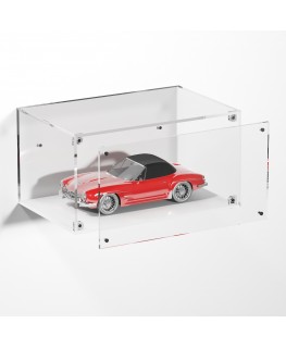 E-977 TEC-X - Personalizzabile - Teca espositiva in plexiglass da parete con sportello e chiusura a calamita base bianca | la...