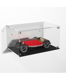 E-978 TEC-X - Personalizzabile - Teca espositiva in plexiglass da parete con sportello e chiusura a calamita base nera | lato...