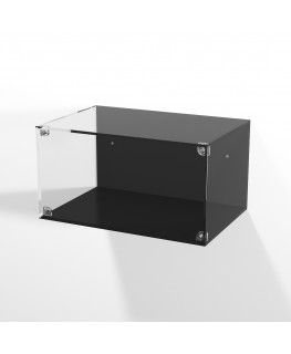 E-979 TEC-X - Personalizzabile - Teca espositiva in plexiglass da parete con sportello e chiusura a calamita base e lato neri...