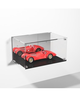 E-980 TEC-X - Personalizzabile - Teca espositiva in plexiglass da parete con sportello e chiusura a calamita base nera | spec...