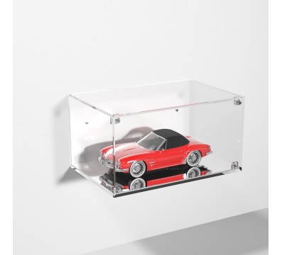 E-982 TEC-X - Personalizzabile - Teca espositiva in plexiglass da parete con sportello e chiusura a calamita base a specchio ...