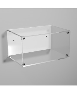 E-985 TEC-X - Personalizzabile - Teca espositiva in plexiglass da parete con sportello e chiusura a calamita base trasparente...