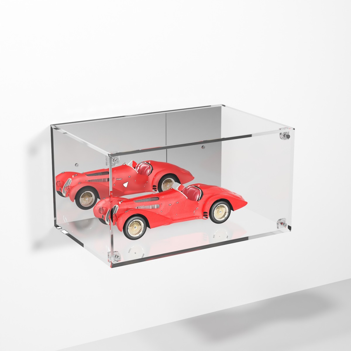 E-987 TEC-X - Personalizzabile - Teca espositiva in plexiglass da parete con sportello e chiusura a calamita base trasparente...