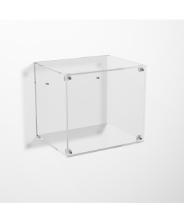 E-988 TEC-X - Personalizzabile - Teca espositiva in plexiglass da parete con sportello e chiusura a calamita base e lato tras...