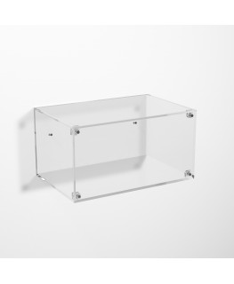 E-988 TEC-X - Personalizzabile - Teca espositiva in plexiglass da parete con sportello e chiusura a calamita base e lato tras...
