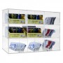 Universal transparent plexiglass display for rolling papers, cigarettes, tobacco bags and lighters