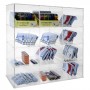 Universal transparent plexiglass display for rolling papers, cigarettes, tobacco bags and lighters