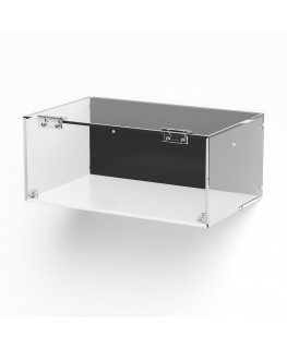 E-990 TEC-X - Personalizzabile - Teca espositiva in plexiglass da parete con sportello e cerniere frontali e chiusura a calam...