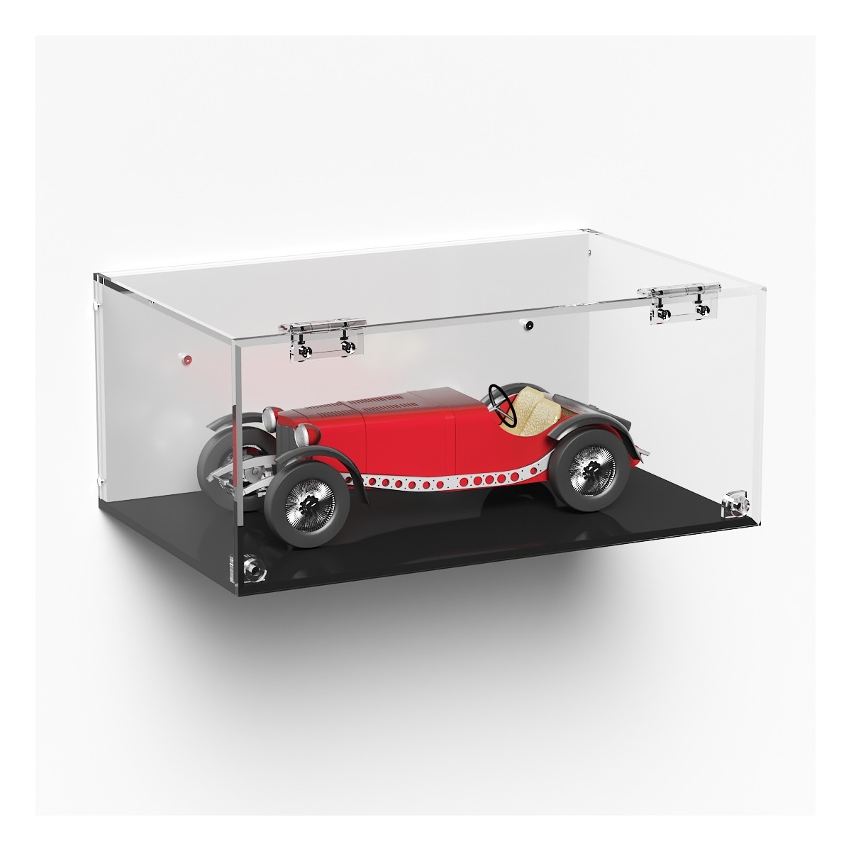 E-993 TEC-X - Personalizzabile - Teca espositiva in plexiglass da parete con sportello e cerniere frontali e chiusura a calam...