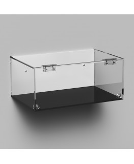 E-993 TEC-X - Personalizzabile - Teca espositiva in plexiglass da parete con sportello e cerniere frontali e chiusura a calam...