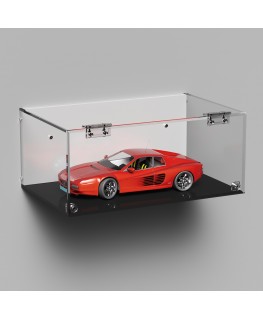 E-993 TEC-X - Personalizzabile - Teca espositiva in plexiglass da parete con sportello e cerniere frontali e chiusura a calam...