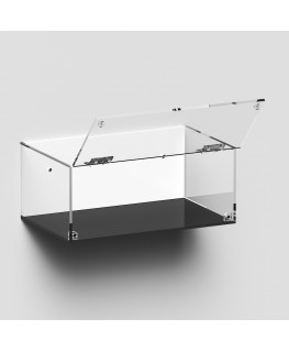E-993 TEC-X - Personalizzabile - Teca espositiva in plexiglass da parete con sportello e cerniere frontali e chiusura a calam...