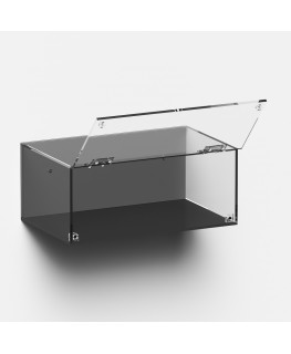 E-994 TEC-X - Personalizzabile - Teca espositiva in plexiglass da parete con sportello e cerniere frontali e chiusura a calam...