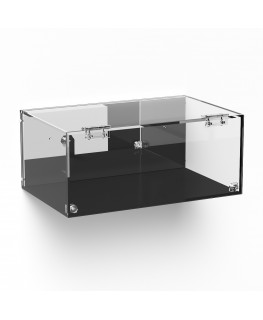 E-995 TEC-X - Personalizzabile - Teca espositiva in plexiglass da parete con sportello e cerniere frontali e chiusura a calam...