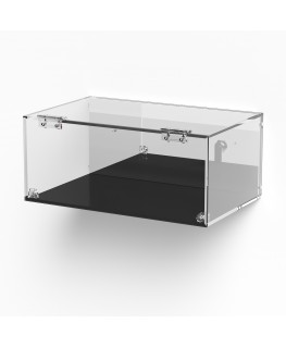 E-995 TEC-X - Personalizzabile - Teca espositiva in plexiglass da parete con sportello e cerniere frontali e chiusura a calam...