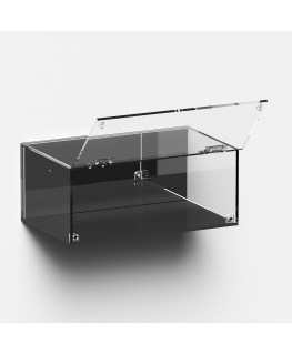 E-995 TEC-X - Personalizzabile - Teca espositiva in plexiglass da parete con sportello e cerniere frontali e chiusura a calam...