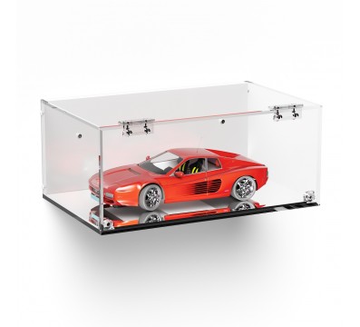 E-997 TEC-X - Personalizzabile - Teca espositiva in plexiglass da parete con sportello e cerniere frontali e chiusura a calam...