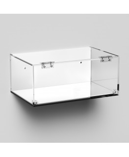 E-997 TEC-X - Personalizzabile - Teca espositiva in plexiglass da parete con sportello e cerniere frontali e chiusura a calam...