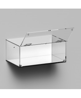 E-997 TEC-X - Personalizzabile - Teca espositiva in plexiglass da parete con sportello e cerniere frontali e chiusura a calam...