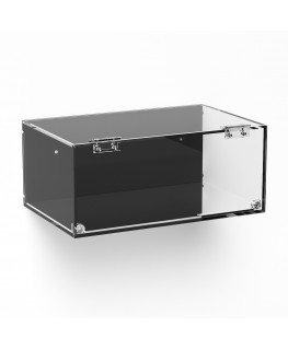 E-998 TEC-X - Personalizzabile - Teca espositiva in plexiglass da parete con sportello e cerniere frontali e chiusura a calam...