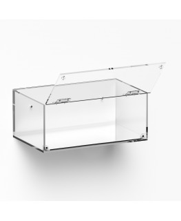E-999 TEC-X - Personalizzabile - Teca espositiva in plexiglass da parete con sportello e cerniere frontali e chiusura a calam...