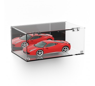 E-1002 TEC-X - Personalizzabile - Teca espositiva in plexiglass da parete con sportello e cerniere frontali e chiusura a cala...