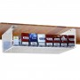 Clear acrylic cigarette display for attachment to ceiling (20 per pack) with a compartment pusher system