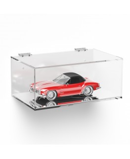 E-1012 TEC-X - Personalizzabile - Teca espositiva in plexiglass da parete con sportello e cerniere superiori e chiusura a cal...