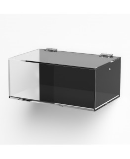 E-1013 TEC-X - Personalizzabile - Teca espositiva in plexiglass da parete con sportello e cerniere superiori e chiusura a cal...