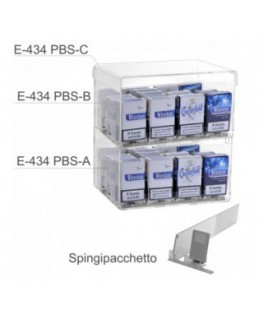 E-434 - Espositore in plexiglass trasparente da banco porta sigarette da 20 - L 25 x P 30 cm.