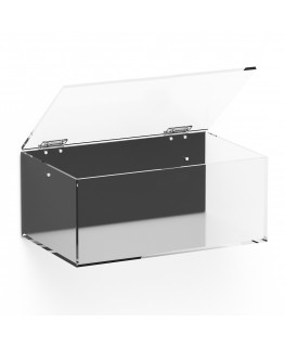 E-1016 TEC-X - Personalizzabile - Teca espositiva in plexiglass da parete con sportello e cerniere superiori e chiusura a cal...