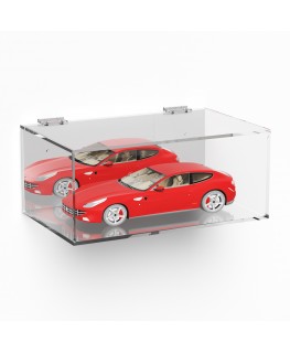 E-1017 TEC-X - Personalizzabile - Teca espositiva in plexiglass da parete con sportello e cerniere superiori e chiusura a cal...