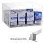 Clear acrylic countertop cigarette display with a compartment pusher system