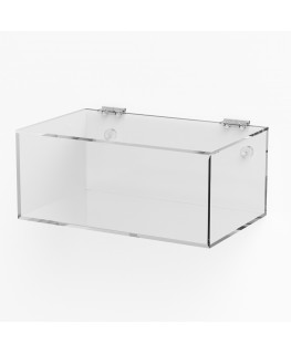E-1018 TEC-X - Personalizzabile - Teca espositiva in plexiglass da parete con sportello e cerniere superiori e chiusura a cal...
