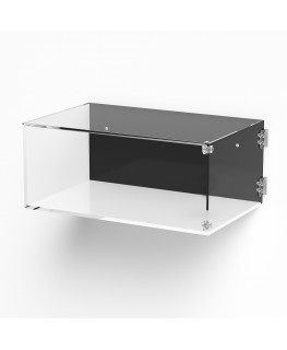 E-1020 TEC-X - Personalizzabile - Teca espositiva in plexiglass da parete con sportello e cerniere laterali e chiusura a cala...