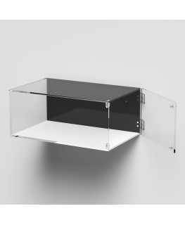 E-1020 TEC-X - Personalizzabile - Teca espositiva in plexiglass da parete con sportello e cerniere laterali e chiusura a cala...