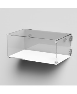 E-1022 TEC-X - Personalizzabile - Teca espositiva in plexiglass da parete con sportello e cerniere laterali e chiusura a cala...