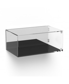 E-1025 TEC-X - Personalizzabile - Teca espositiva in plexiglass da parete con sportello e cerniere laterali e chiusura a cala...