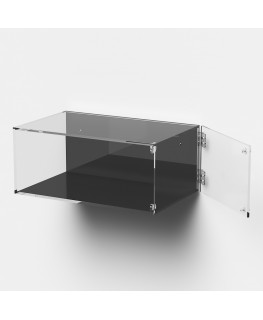 E-1025 TEC-X - Personalizzabile - Teca espositiva in plexiglass da parete con sportello e cerniere laterali e chiusura a cala...