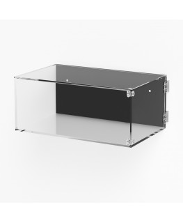 E-1031 TEC-X - Personalizzabile - Teca espositiva in plexiglass da parete con sportello e cerniere laterali e chiusura a cala...