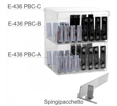 E-436 - Espositore in plexiglass trasparente da banco porta cartine - L 25 x P 20 cm.
