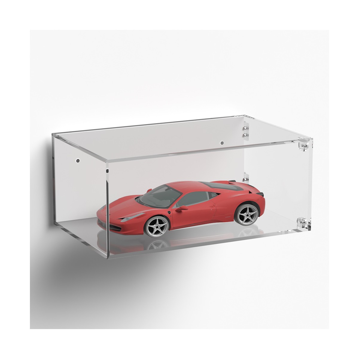 E-1030 TEC-X - Personalizzabile - Teca espositiva in plexiglass da parete con sportello e cerniere laterali e chiusura a cala...