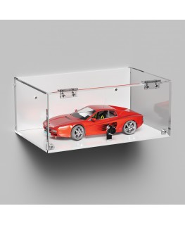 E-1034 TEC-X - Personalizzabile - Teca espositiva in plexiglass da parete con sportello e cerniere frontali e chiusura con se...