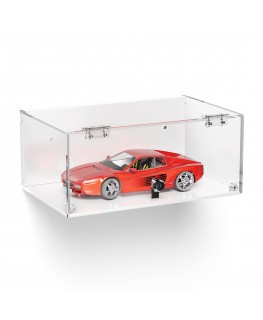 E-1034 TEC-X - Personalizzabile - Teca espositiva in plexiglass da parete con sportello e cerniere frontali e chiusura con se...