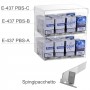 Clear acrylic countertop cigarette display (20 per pack) with a compartment pusher system