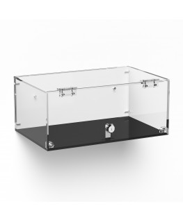 E-1041 TEC-X - Personalizzabile - Teca espositiva in plexiglass da parete con sportello e cerniere frontali e chiusura con se...