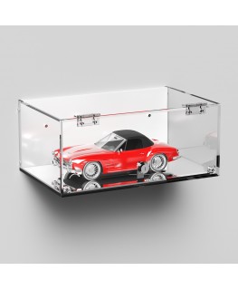 E-1042 TEC-X - Personalizzabile - Teca espositiva in plexiglass da parete con sportello e cerniere frontali e chiusura con se...