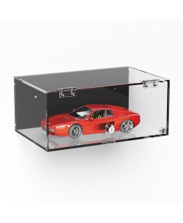 E-1046 TEC-X - Personalizzabile - Teca espositiva in plexiglass da parete con sportello e cerniere frontali e chiusura con se...